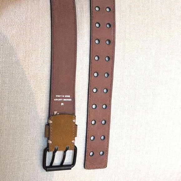 Linea Pelle Double Prong Suede Leather Belt Size M main image 9